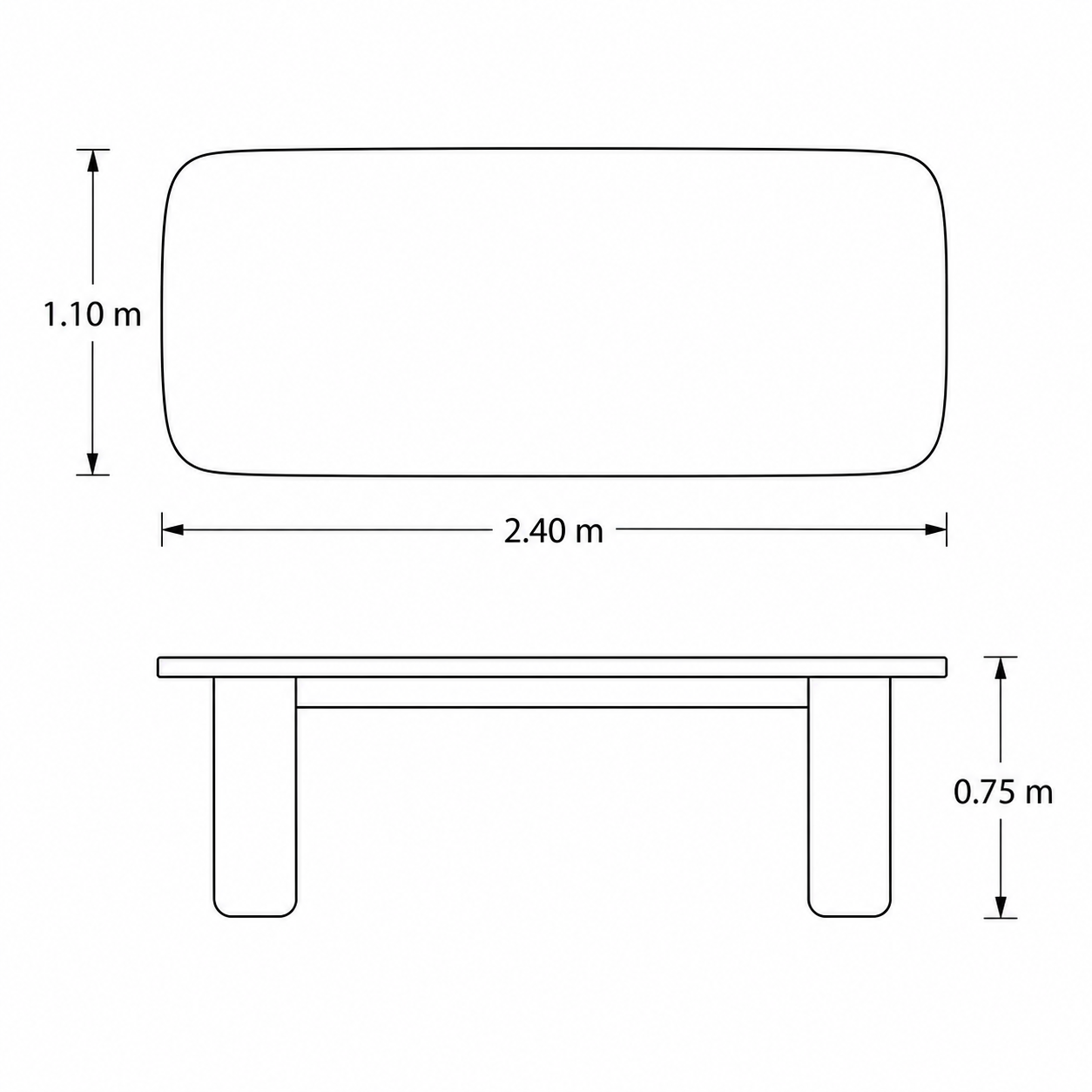 Vista en perspectiva del Comedor Eclipse en un comedor amplio. Mesa de líneas orgánicas con cubierta de encino entintado y base escultural de herrería oscura por BRARIO.