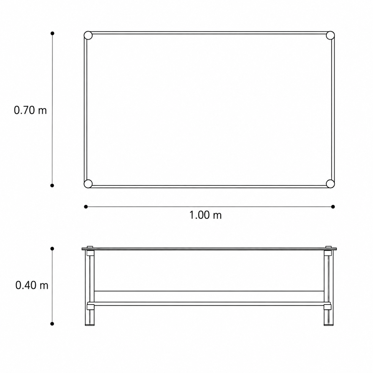 Vista en perspectiva de la Mesa Nox en una sala de estar. Mesa de centro de diseño contemporáneo con estructura de acero negro mate, cubierta de cristal ahumado y estante de melamina nogal por BRARIO.