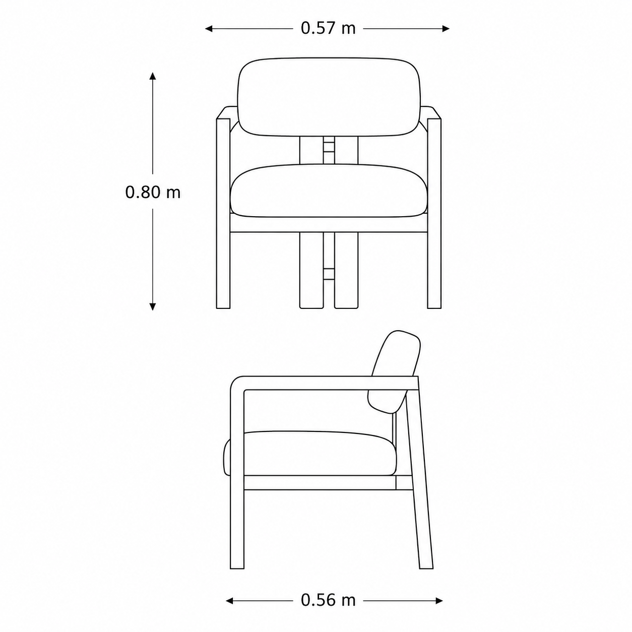 Silla Malak | Silla Auxiliar en Nogal y Tela